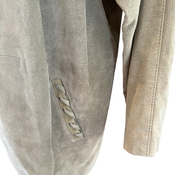 P.F.L. Canada Genuine Vintage Suede Leather Oversized Western Blazer Coat - Picture 3 of 9